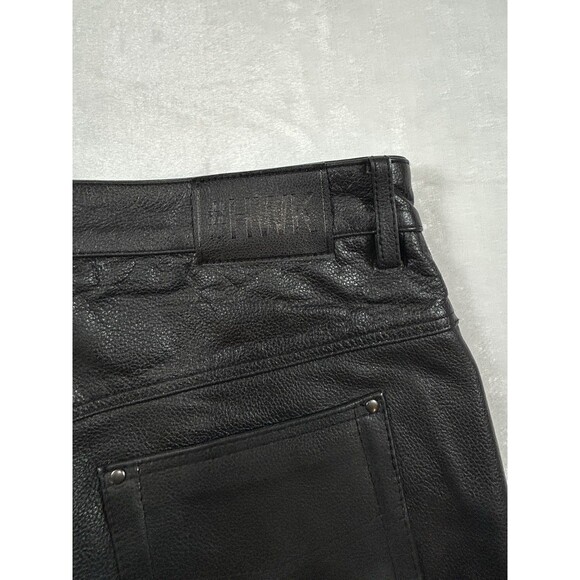 Hawk Genuine Biker Leather Pants - Lined Down To The Knee - Unhemmed Size 44x32 - Picture 5 of 6